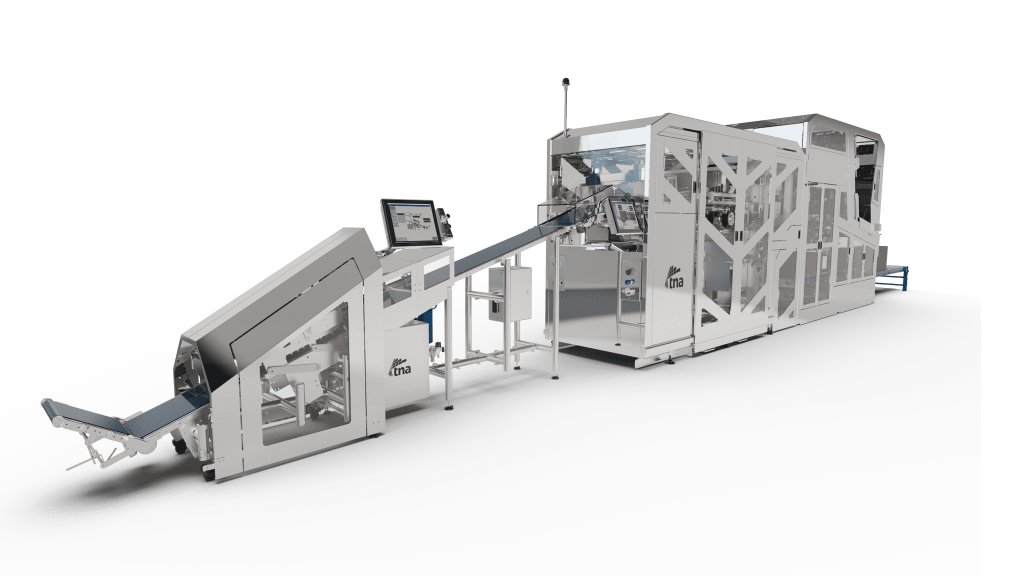 tna ropac® 5: The world’s fastest case packing system, handling up to 200 bags per minute with precision.